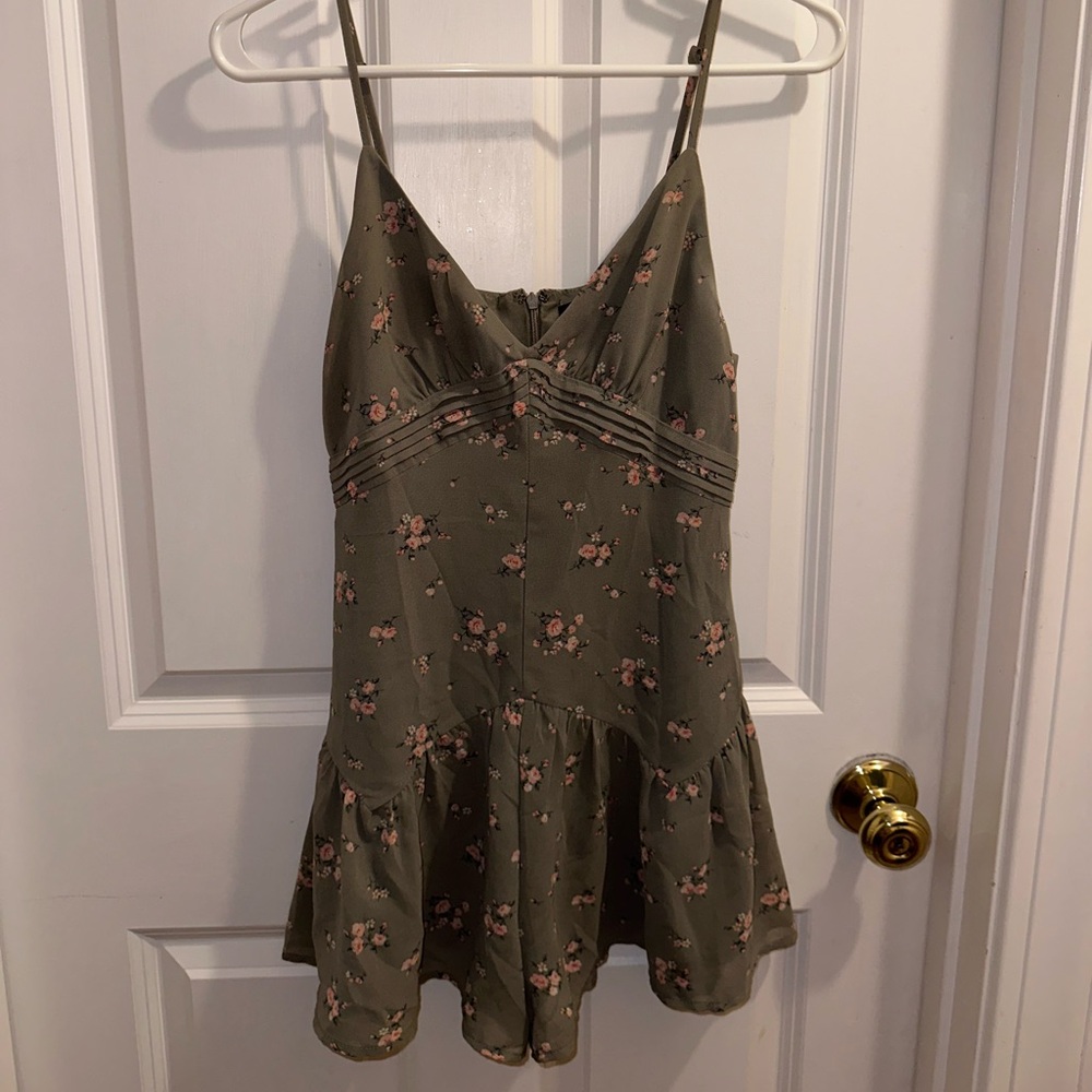 Forever 21 Olive Floral Romper